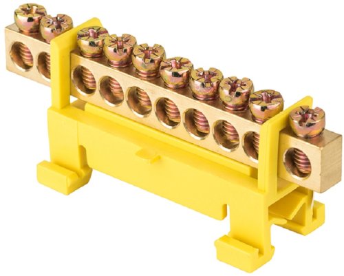 Шина неизолированная тип "Стойка" EKF PROxima PE "земля" ШНИ-6х9-10-С-Ж 10 групп желтый картинка 